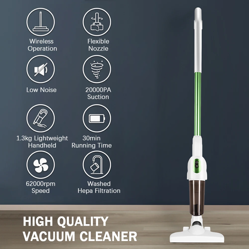 Cordless Vacuum Cleaner Rechargeable Vacuum Cleaners with 20000PA
