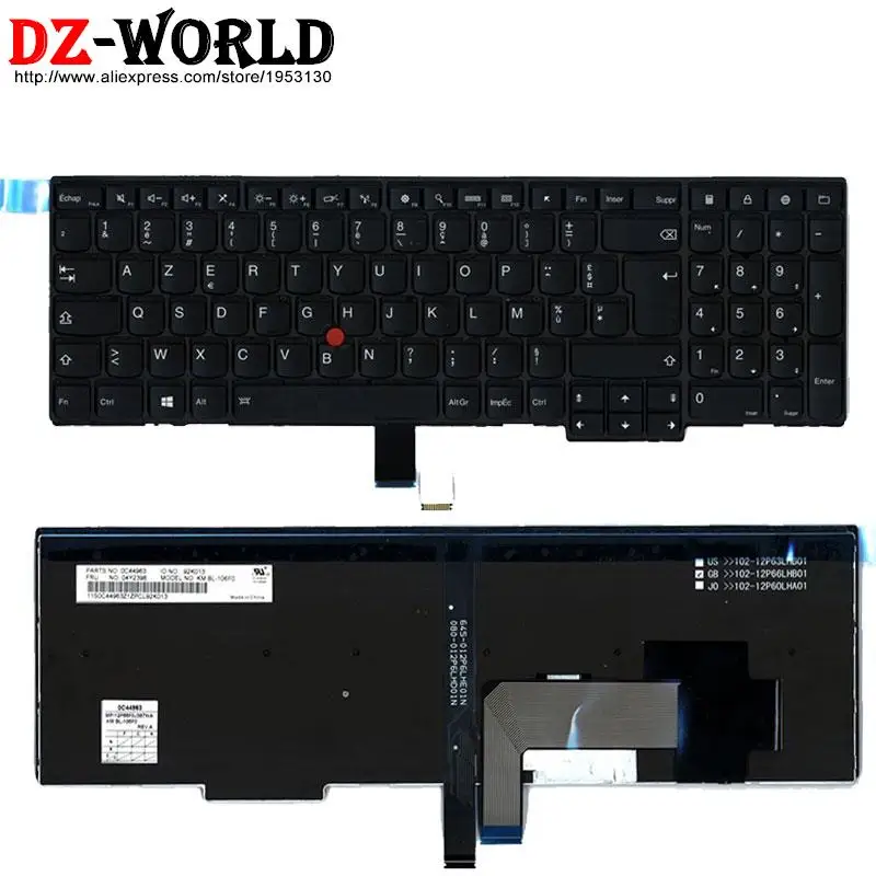 Teclado Retroiluminado Francês Azerty fr Apto para Lenovo Thinkpad P50s T560 W540 T540p W541 T550 W550s L540 L570 E531 E540 Laptop - Imagem 6