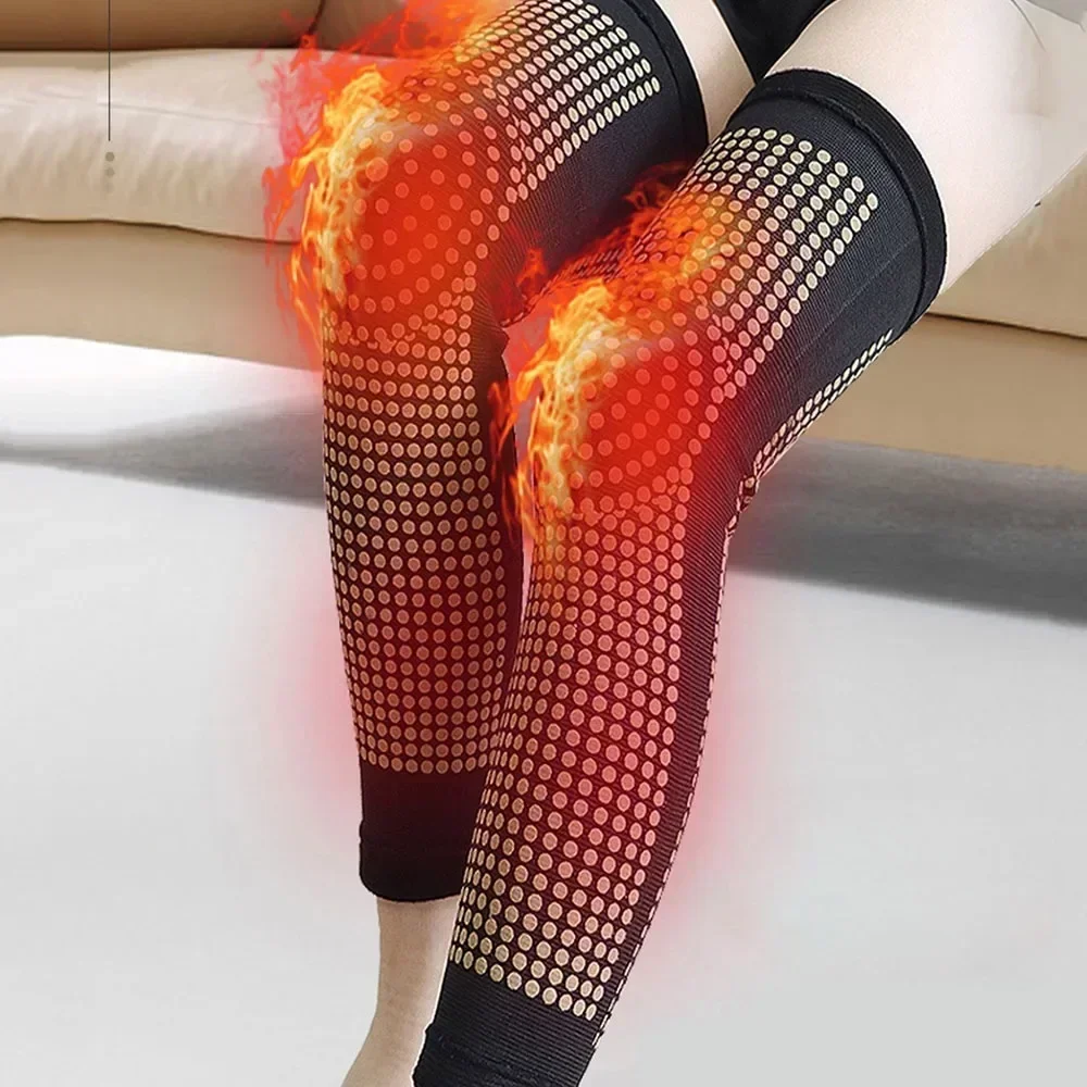 

1pair Support Pads Massager Joint Injury Relief Knee Arthritis Self-heating Wrap Brace Pain Protector For Recovery Leg