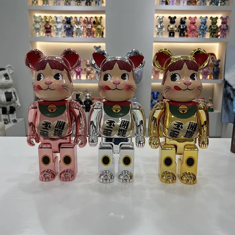 

Bearbrick 400% Fujiya молочная девушка, трехцветная Φ 28 см высота, строительный блок, медведь, украшение гостиной