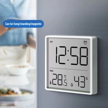 샤오미 다기능 온도계 습도계, 자동 전자 온도 습도 모니터 시계, 가정용 온도계