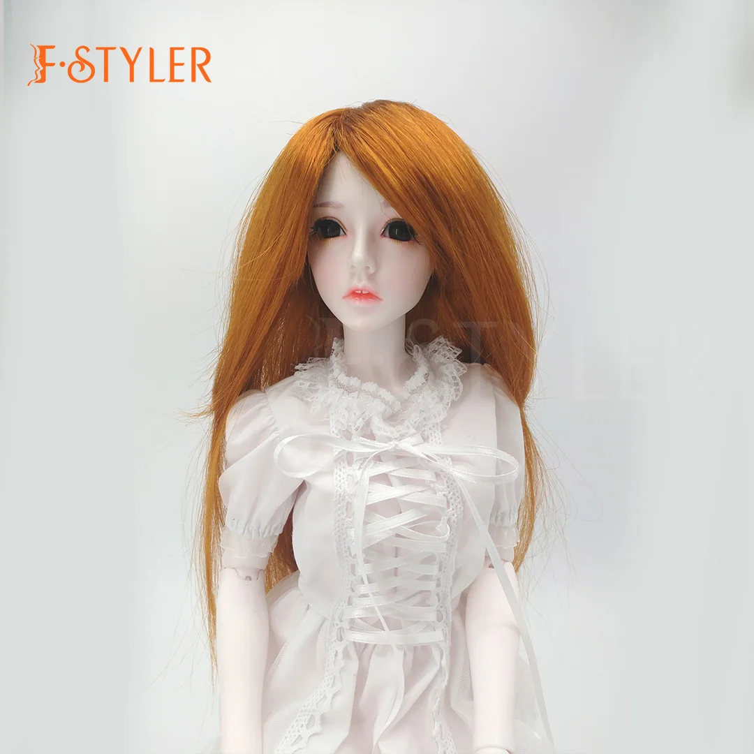 

Парик для куклы FStyler, красивый длинный стиль, BJD, мягкий синтетический мохеровый, различные цвета, аксессуары для волос на заказ, 1/3 1/4 1/6 1/8
