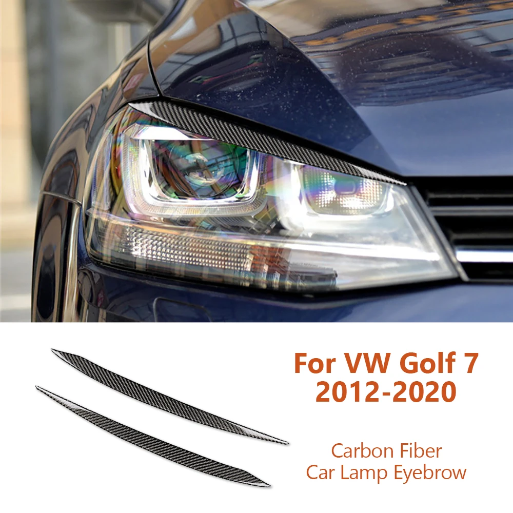 

Налобный фонарь для Volkswagen VW Golf 7 2012-2020 из углеродного волокна, накладная полоса для бровей, декоративные наклейки, аксессуары для интерьера автомобиля