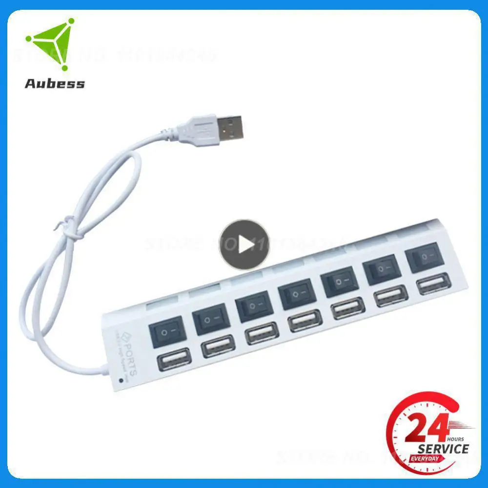 Docking Station A 7 Porte Hub Usb 2.0 Adattatore Multi Splitter Ad Alta Velocità Espansore Multiplo Con Interruttore Per Pc Laptop Notebook