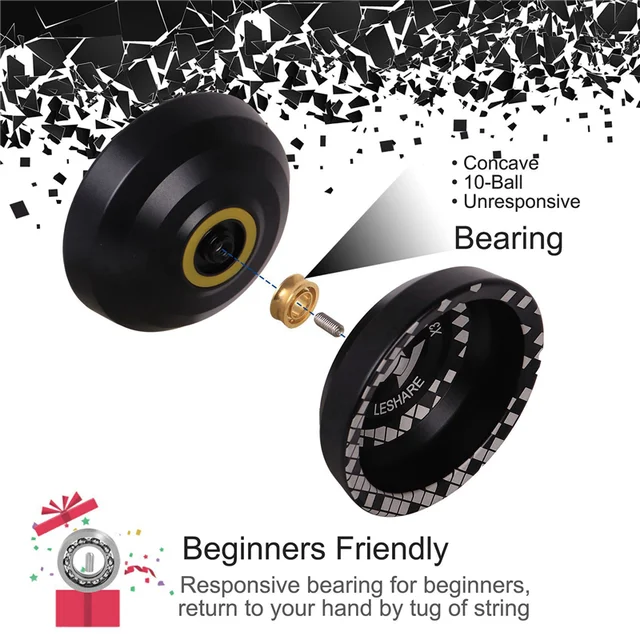 B05C-2X Unresponsive LIGHT CHASER X3 Competitive Yo-Yo,Alloy Yoyo For Beginners,And Practise Tricks With Glove And Strings 1