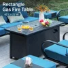 8 PCS Patio Furniture Set，Fire Pit Table,Metal Outdoor，1 x 3-Seat Bench Sofa,2 x Swivel Sofa Chairs,2 x Leg Chair & 2 x Ottoman 4