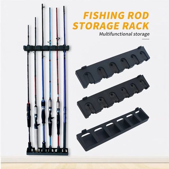 Fishing Rod Organizer Floor Type Wall Fishing Rod Holder Black ABS