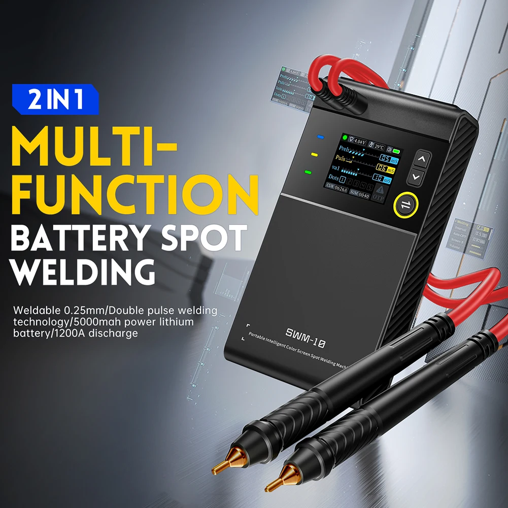 For FNIRSI SWM-10 Portable Battery Spot Welder DIY Mini Welder Battery Pack Welding Tool 5000mah Can Weld 0.25mm