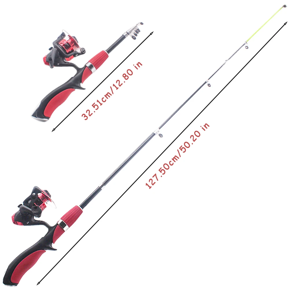 Description Picture 3 of itemKids Fishing Pole Set Fishing Rod For Children Child Telescopic Fishing Rods With Spinning Reel Baits Hook Saltwater Freshwater