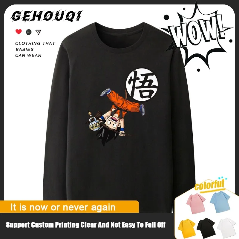 

Seven Dragon Ball Co-branded Leisure Sports T-shirt Long Sleeve Male Goku Saiya Animation Peripheral Design Sense Of Clothing