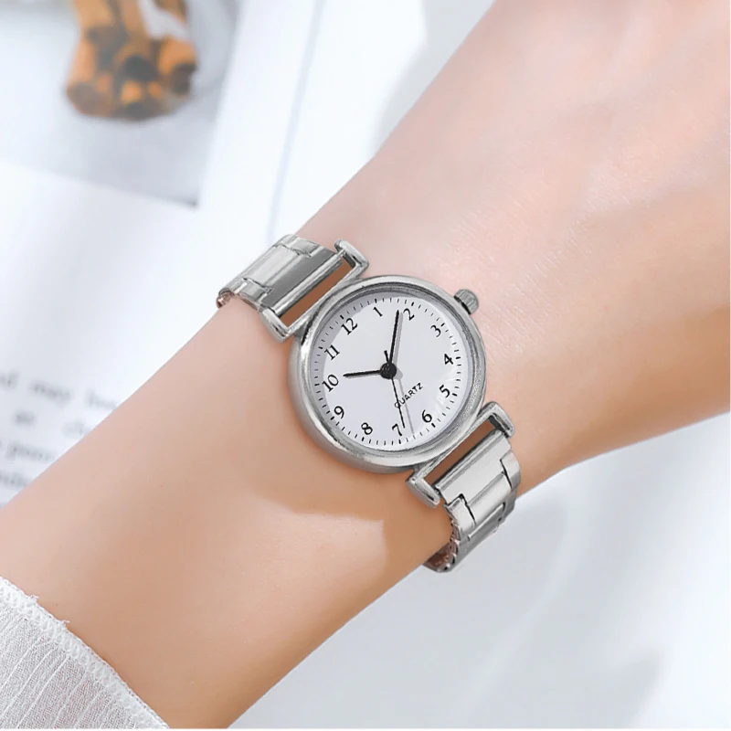 Fashion Women Watches Small Arabic Dial Steel Band Ladies Quartz Watch 6