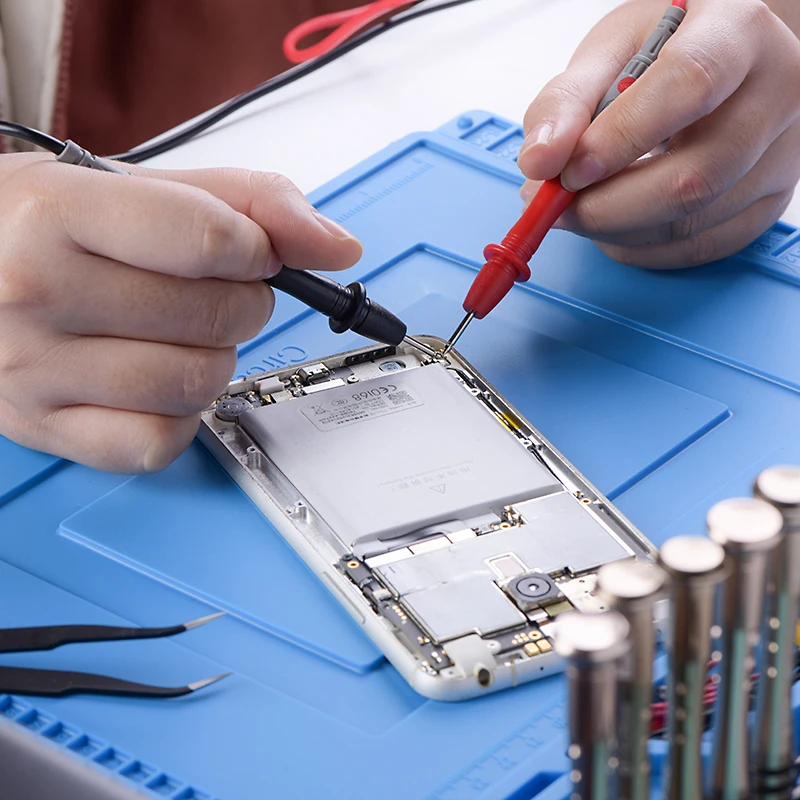 Tappetino magnetico in silicone resistente al calore di 500 °C, per riparazioni di computer, telefoni cellulari, computer portatili, pistole di saldatura BGA, protezione per banco da lavoro