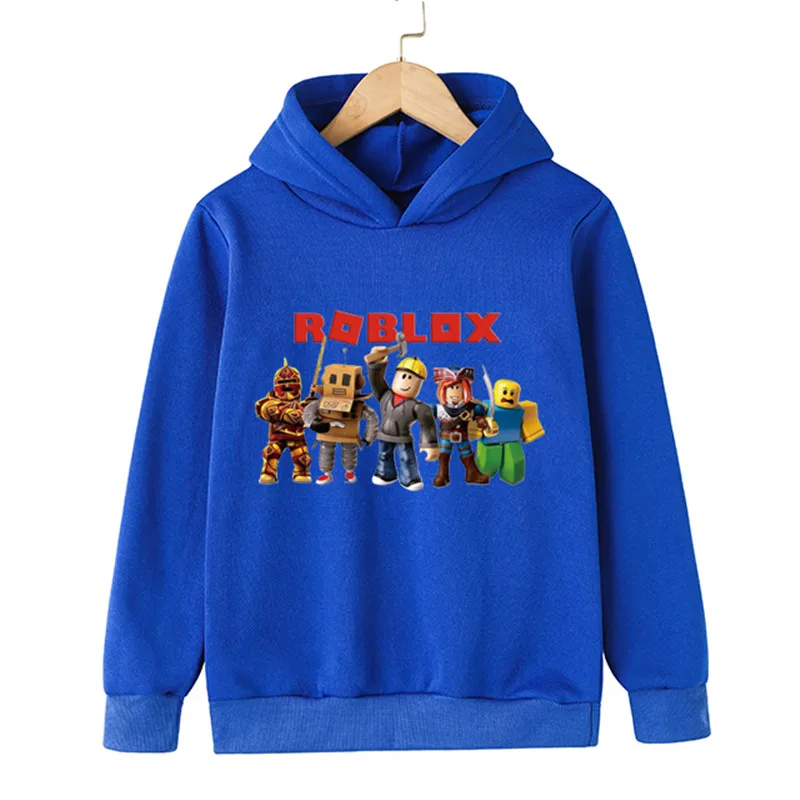 Boys Funny Robloxing Game Print Hoodies Cartoon Long Sleeve Children Pullover Spring Kids Girls Tops Children Clothes 3-14 Years children's sweatshirts