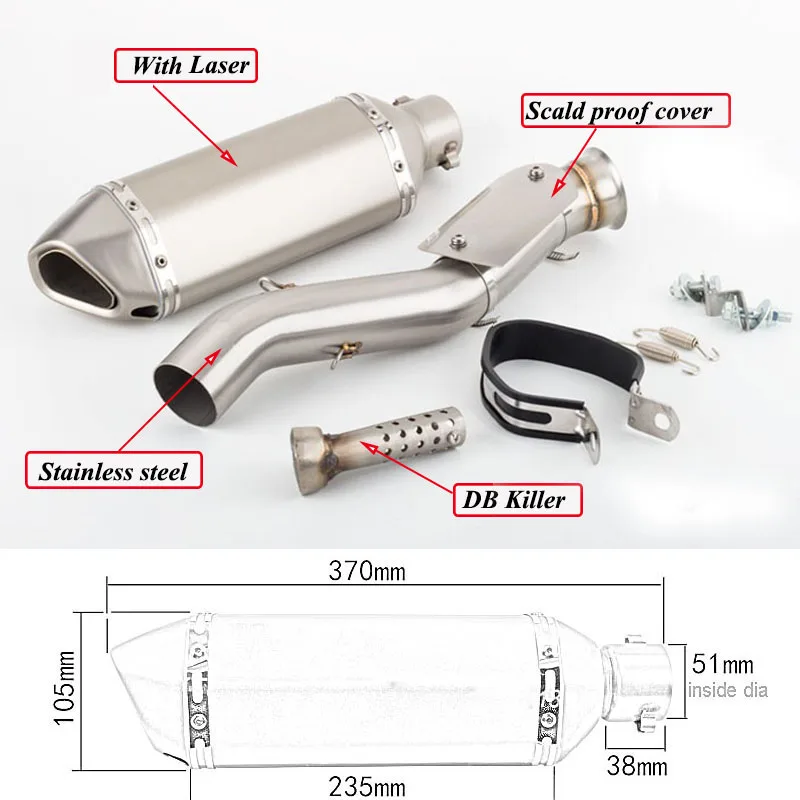 Slip On per KTM790 KTM890 ADV DUKE 790 890 Adventure R 2019-2022 NK 800 MT scarico Moto fuga Moto modifica - - Racext 21