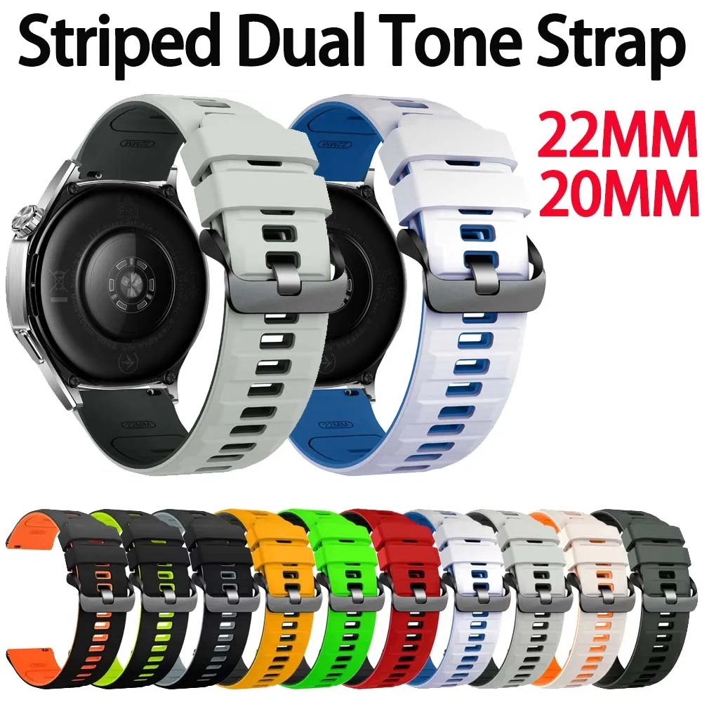 Sports Silicone Watch Band Replacement, 20mm/22mm Strap - Durable & Comfortable Fit