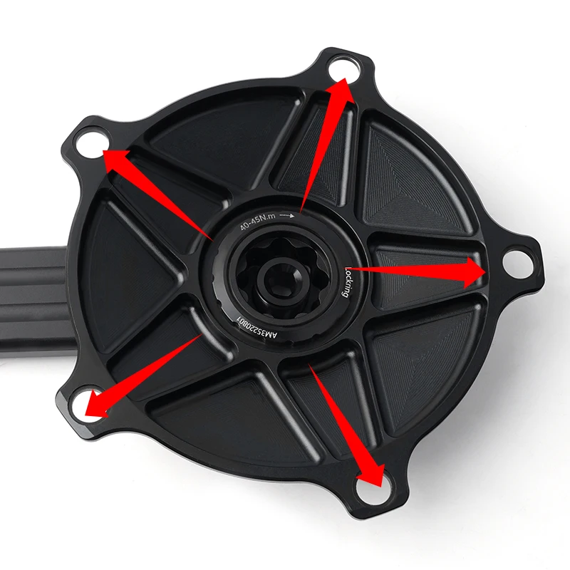 INTRO7 cycling クランク INTRO7 Fixed Gear Bike Crankset 70T 100T 170mm 144BCD Single