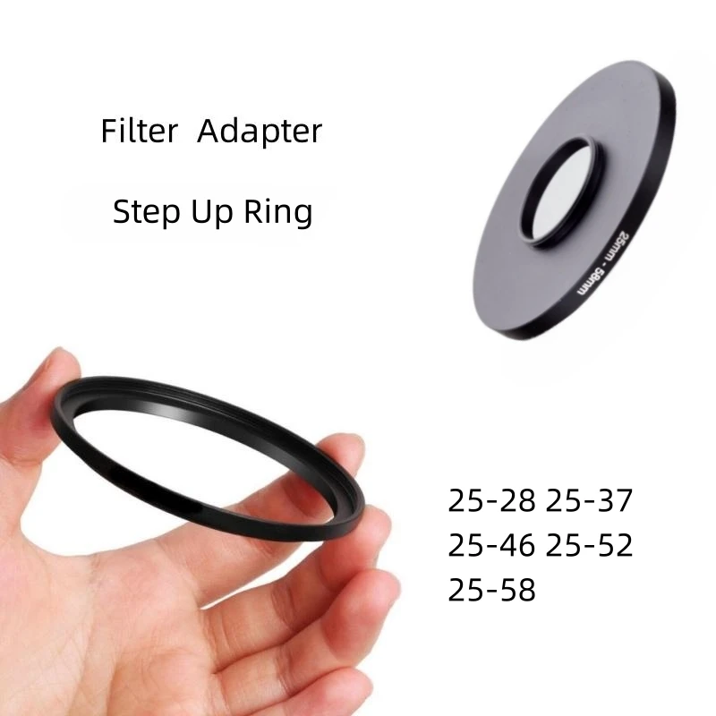 

Filter Adapter Ring Step Up Ring Metal 25 mm - 28mm 37mm 46mm 52mm 58mm for Canon Nikon Sony Olympus DSLR Camera Lens