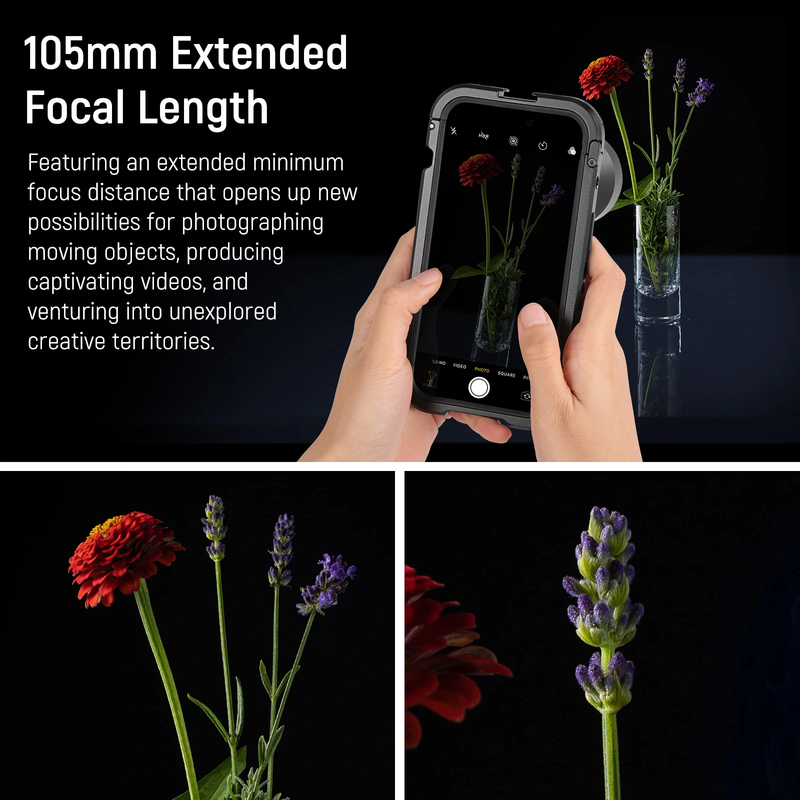 HD 105mm Macro Lens Adapter for 17mm Thread Backplate iPhone Samsung Xiaomi Phon