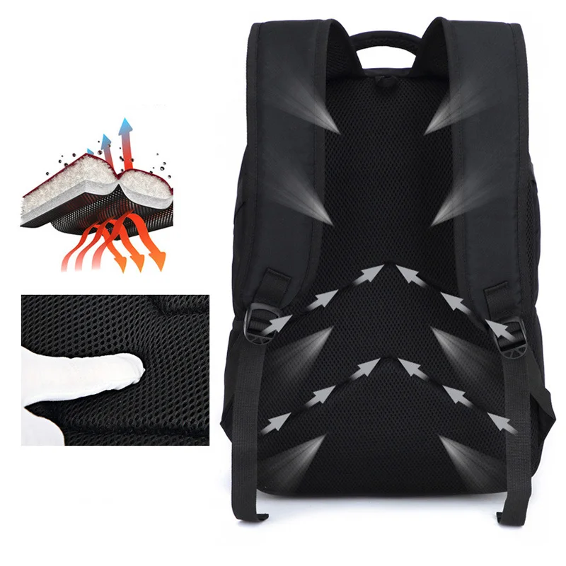 Men Laptop Backpack 17 Inch USB Charging Anti-Theft Waterproof Travel School
