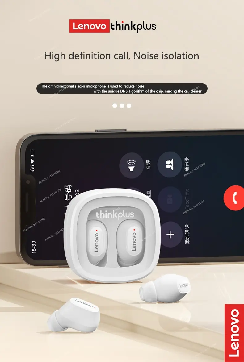 2023 nowe oryginalne słuchawki lenovo xt62 tws bezprzewodowe słuchawki bluetooth 5,3 hifi sportowe słuchawki z redukcją szumów sterowanie dotykowe słuchawki douszne