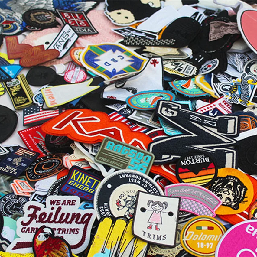 

Random 100pcs/bag Mix Iron On Patches and Sew-On Patches Fabric Embroidery Patches for Clothing DIY Clothes Stickers Appliques