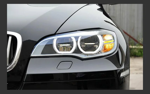 Headlight For Bmw X6 E71 2007-2013 Car Автомобильные Товары Led Drl Hella 5  Xenon Lens Hid H7 X5 E70 Car Accessories - Car Headlight Assembly -  AliExpress