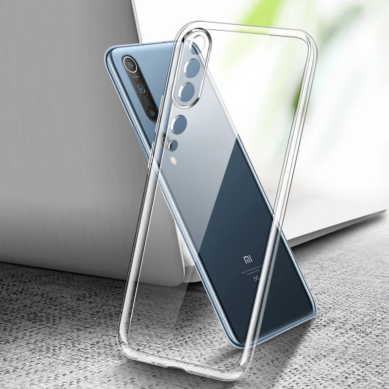 Роскошный мягкий прозрачный чехол из ТПУ для телефона Xiaomi Mi 10 10i 10S 10T Lite Pro Ultra Note Mi10 Note10 5G, Прозрачная силиконовая задняя крышка