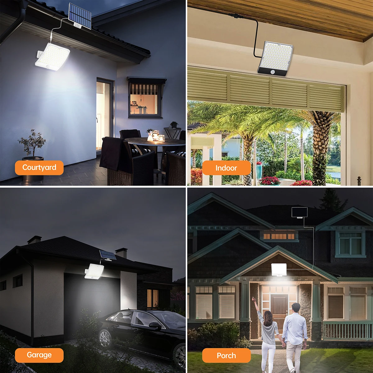Enhanced Outdoor LED Solar Motion Sensor Floodlight, Waterproof for Entrances, Patios, Gardens, and More