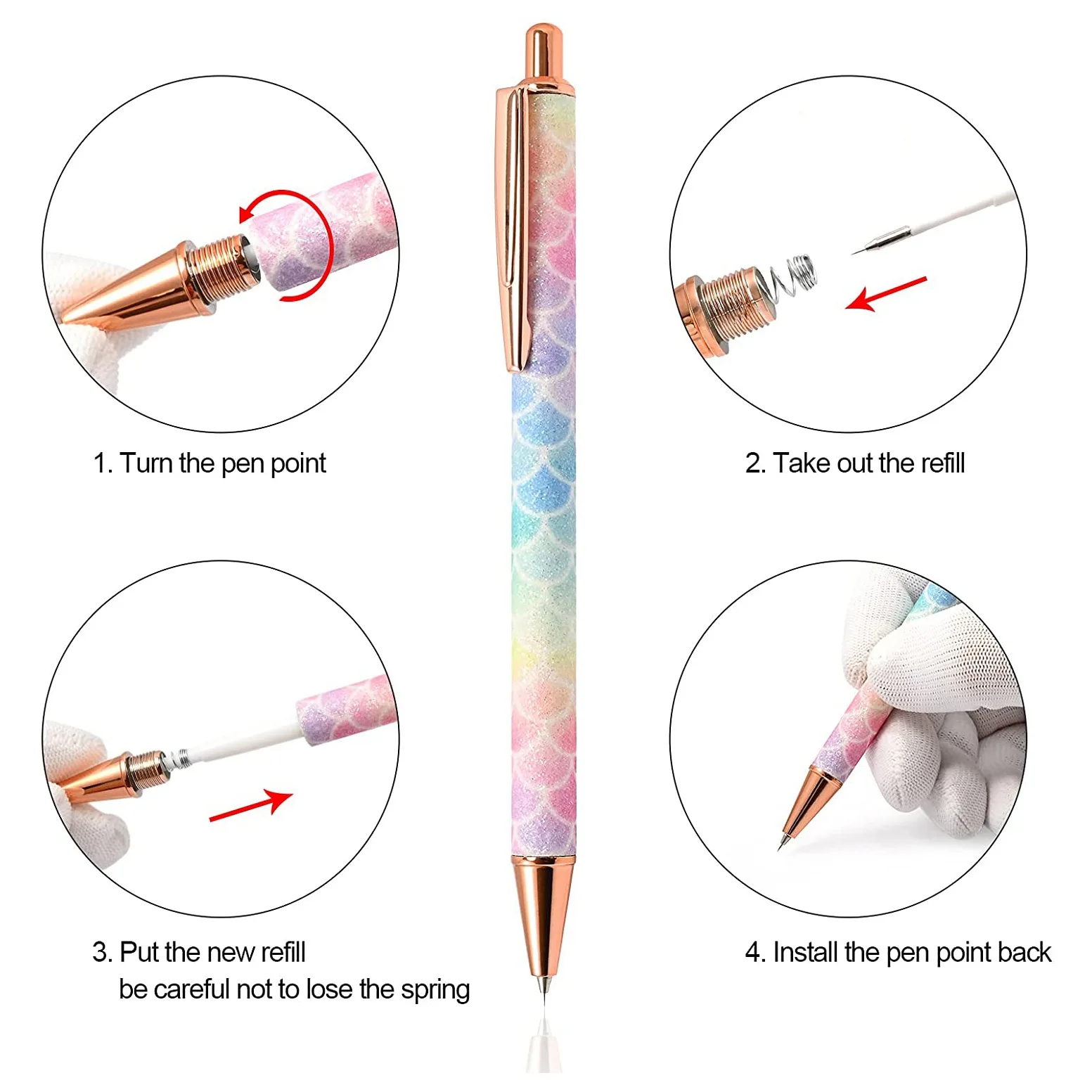 Air Release Pen Tool Pin Pen Craft Vinyl Air Release Weeding Tools for Squeegee Out Bubble HTV Craft Vinyl with Refills 6