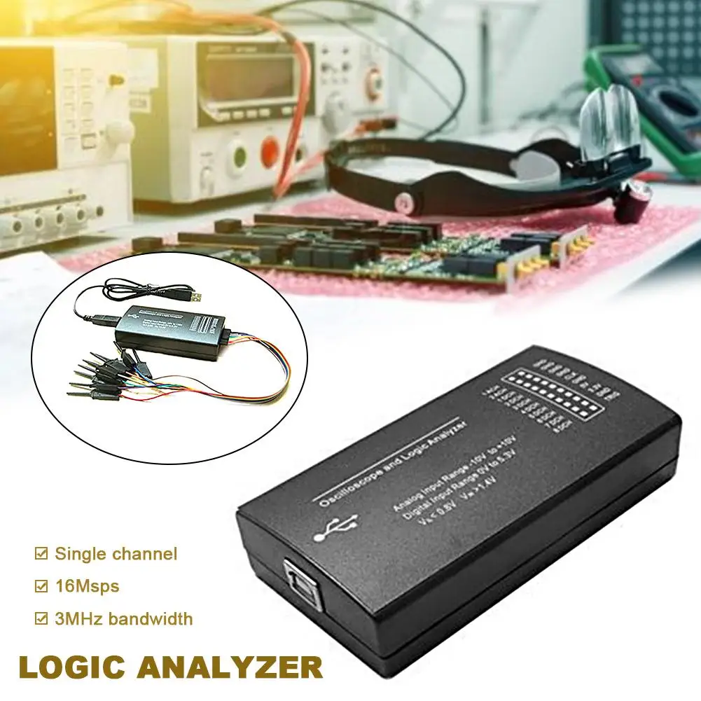 LHT00SU1 3in1 Virtual Oscilloscope Logic Analyzer Multifunctional Full-featured Signal Generator 16MHz Max Sampling Rate