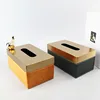 High-end Fashion Lleather Metal Stainless Steel Draw Type Tissue Box Household Living Room Kitchen Restaurant Hotel Draw Box 4