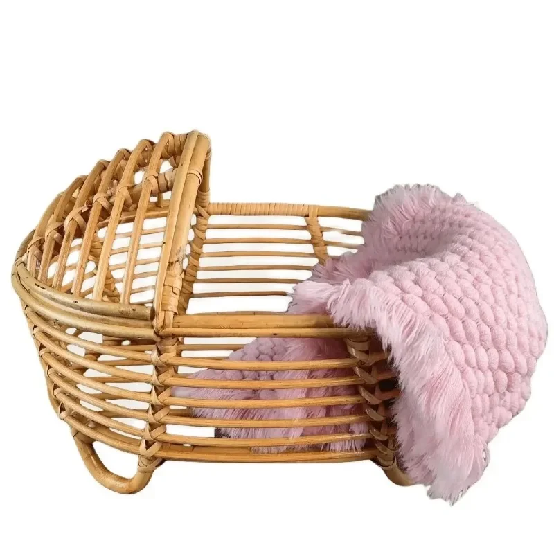 1pc Newborn Growth Souvenirs Vine Basket Photography Props Baby Home Decoration Studio Shooting Key Photography Accessories Tool