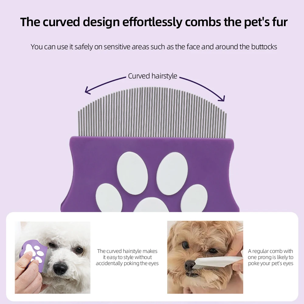 Pet Grooming Comb - Precision Curved Detangling Tool