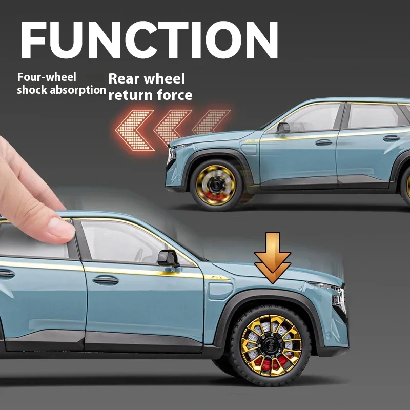 Luxury 1:24 Alloy Metal Diecast Car with Sound and Light - Children's Toy and Collectible Gift