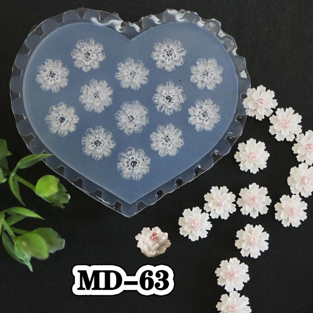 1Pc Camellia Rose Flower 3D Acrylic Nail Mold Retro Nail