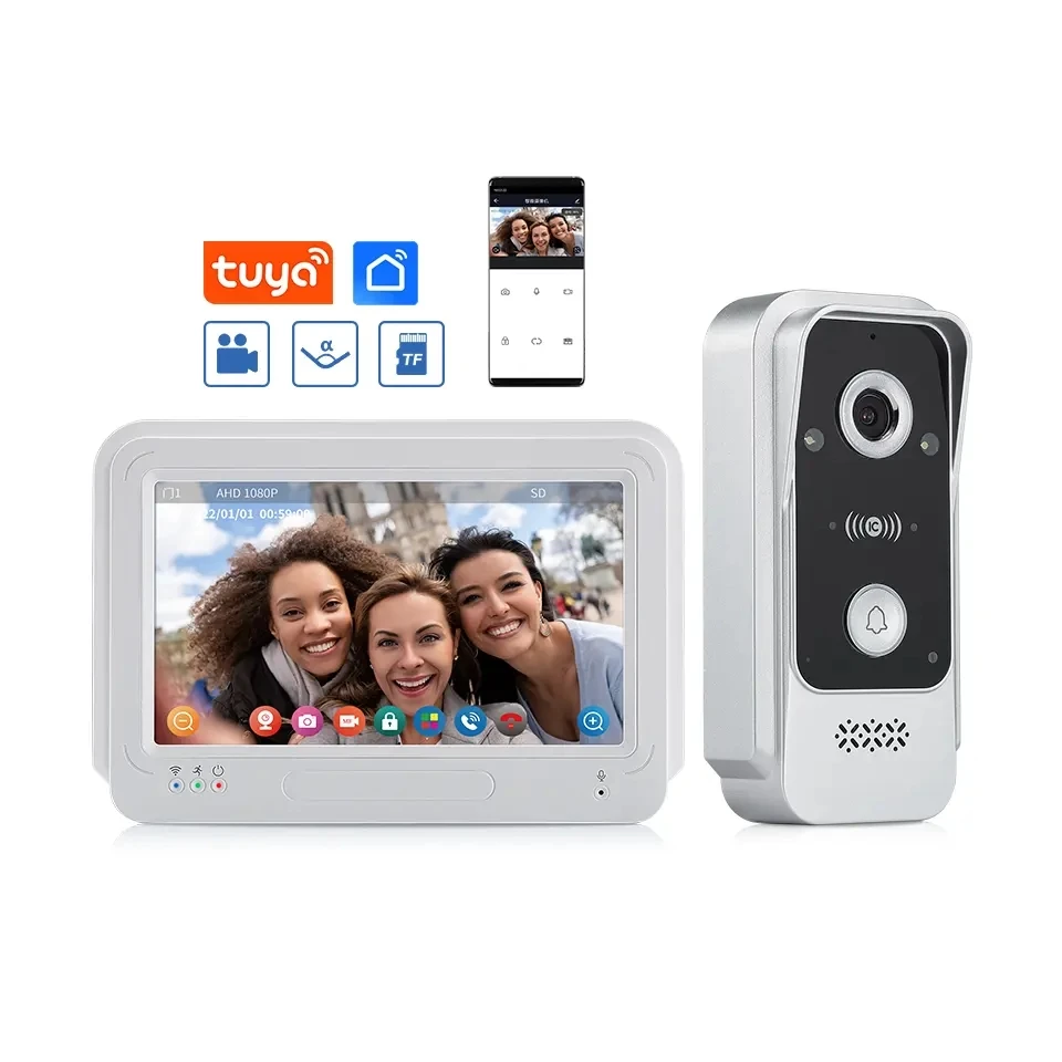 

New arrival 7" AHD 1080P Wifi Tuya Video Doorphone with touch screen for villa IP65 waterproof video doorbell for villa