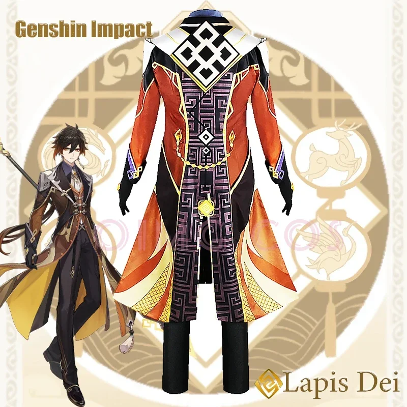 Genshin Impact Zhongli Cosplay Costume Adult Carnival Uniform Anime Halloween Party Costumes Masquerade Women Game cosplay costume