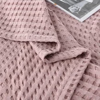 Summer Waffle Plaid Cotton Bed Blanket Throw Thin Quilt Knitted Bedspread Home Hotel Coverlets Green Pink Throw Blankets 6