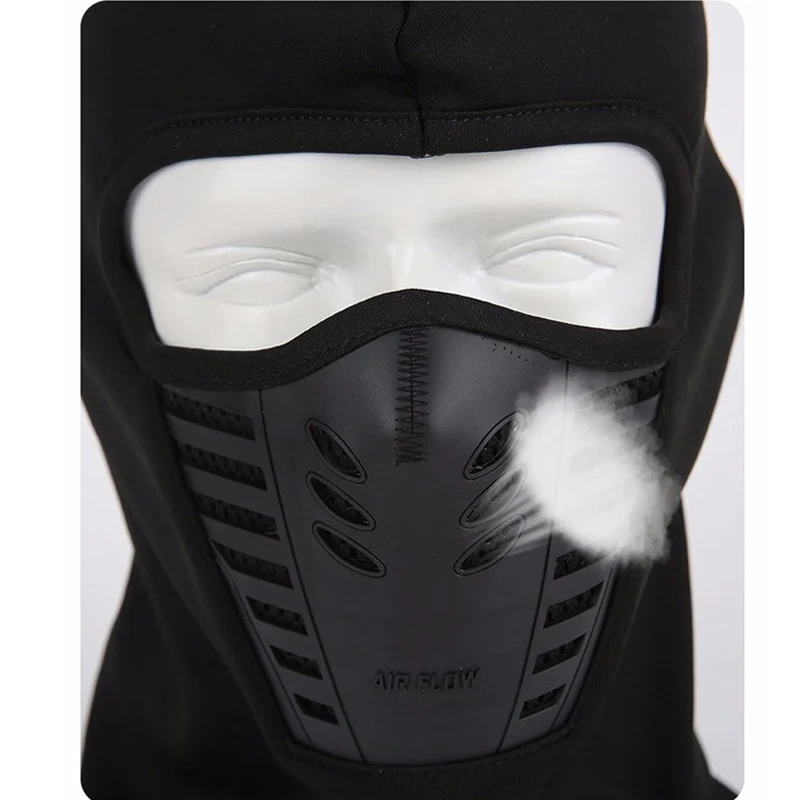 Bike Face Mask Outdoor Winter Warm Bicycle Bike Climbing Skiing Windproof Carbon Filter Thermal Fleece Balaclava Head Protector