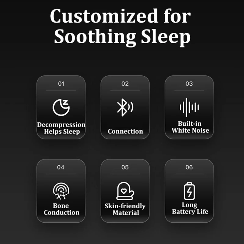 Pocket Bluetooth Speaker Bone Conduction Wireless Stereo Soundbar Music Box Built-In White Noise Improve Sleep