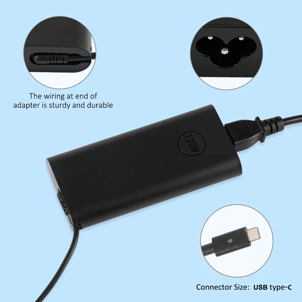 USB C타입 노트북 충전기, DELL XPS 15, 17 9520, 9575 9500 9700, DELL Precision 5530, 2in 1, 5550 5560, 5570, 5750 3560, 20V,