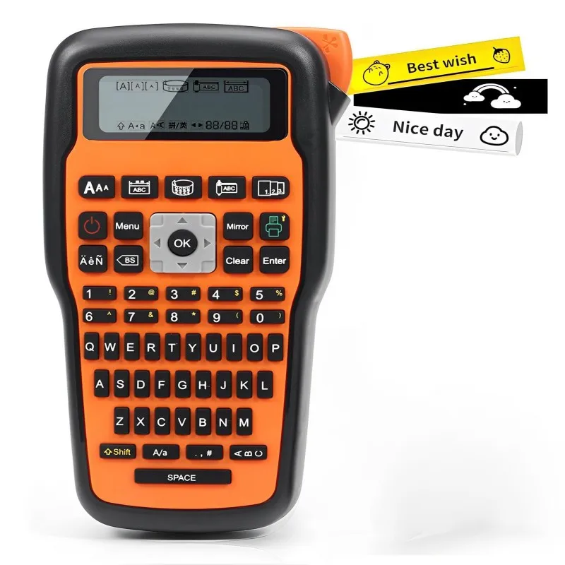 Fabricante de etiquetas sem fio portátil com símbolo do teclado QWERTY, Industrial, E1000 PRO, compatível Brother TZ-231