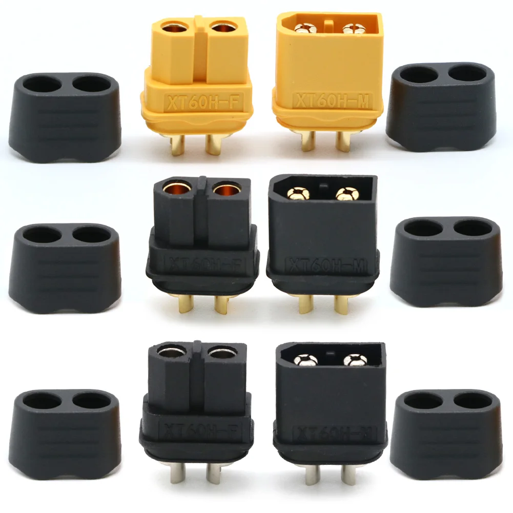 10 x Amass XT60+ XT60H Plug Connector With Sheath Housing 5 Male 5 Female (5 Pair ) For Rc Lipo Battery Rc Drone Car Boat