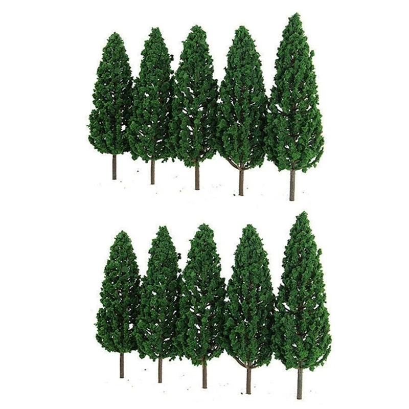 

10Pcs Pine Trees 1:25 Model Train Railway Building Green Model Tree For O G Scale 1/25 Railroad Layout Diorama Scenery