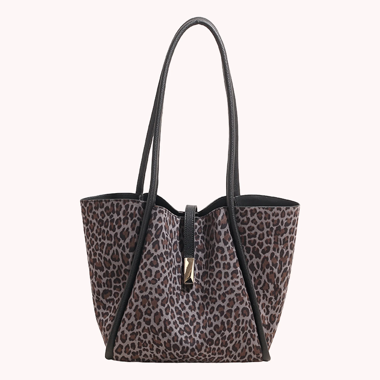 PU Underarm Bags Large Magnetic Closure Underarm Packs Leopard Print Outdoor Travel Bag for Women Work Office Travel Shopping