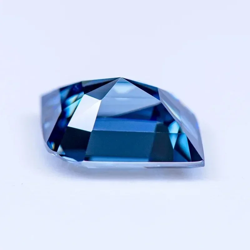 Moissanite Stone Leaf Cut Primary Color Royal Blue Lab Grown Diamond Gemstone for DIY Women Jewelry Making with GRA Certificate