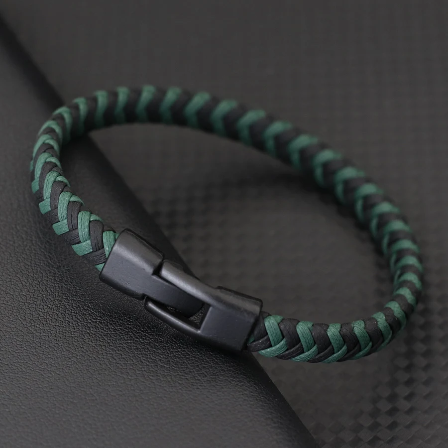 Handmade Braided Rope Men Bracelet Bangle Outdoor Sports