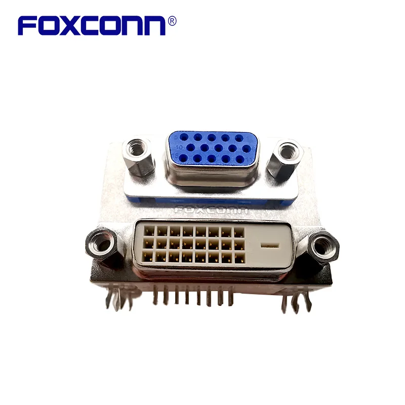 

Foxconn QH11121-DBGH-4F Twins 15PIN VGA+DVIDisplay Connector