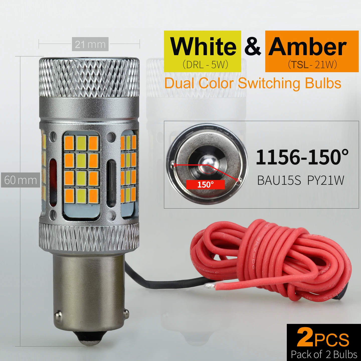 UPXSXT 2Pcs PY21W 1156 7507 BAU15S LED Turn Signal Lamp, CANBUS Error
