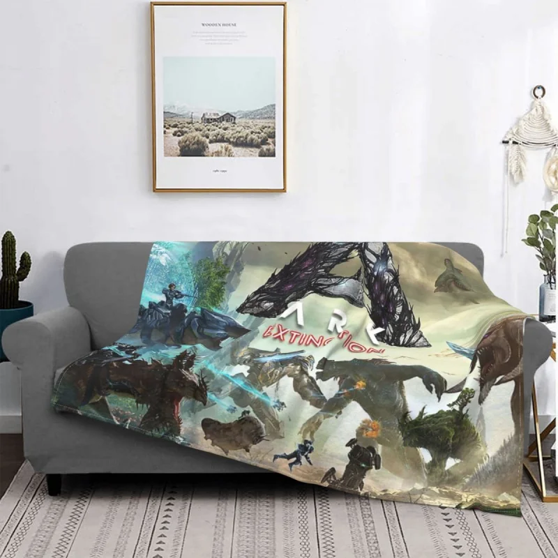 

Ark Extinction Poster Blankets Fleece survival evolved game Multi-function Soft Throw Blankets for Bedding Car Plush Thin Quilt